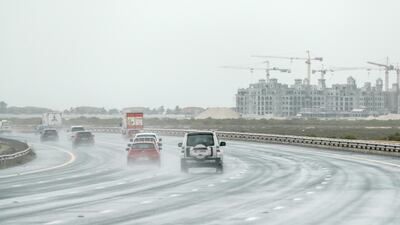 Rainfall in Abu Dhabi on Wednesday morning. Victor Besa/The National
