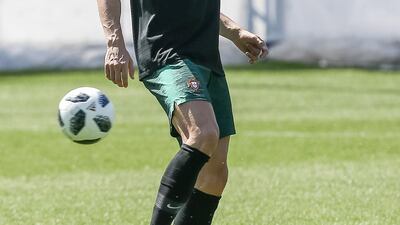 Cristiano Ronaldo attends a training session at the Kratovo training camp in Ramensky, Moscow region, Russia. Paulo Novais / EPA