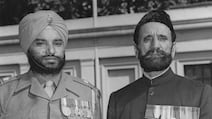 Khudadad Khan, right, thought to be the first Muslim awarded the Victoria Cross, pictured during the First World War. Getty Images