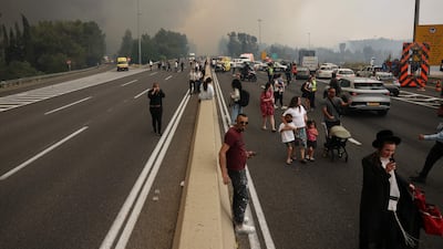 Traffic grinds to a halt near Bet Shemesh. AFP