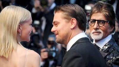 From left, Carey Mulligan, Leonardo DiCaprio and Amitabh Bachchan. Regis Duvignau / Reuters
