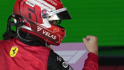 Charles Leclerc celebrates after winning the Formula One Grand Prix of Australia. EPA