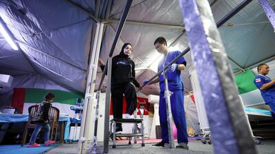 Thousands of Palestinians from Gaza have been treated at the UAE's floating hospital since it opened in February 2024. Pawan Singh / The National