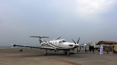 GI Aviation operates turbo prop aircraft – the Swiss-made, single-engine Pilatus PC-12NG. Satish Kumar / The National