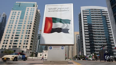 No injuries were recorded after falling debris hit a building in Dubai Marina. Chris Whiteoak / The National