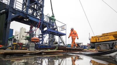 A fracking site in Lancashire, England, before a moratorium on drilling was announced in 2019. PA