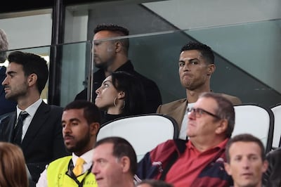 Cristiano Ronaldo and his girlfriend Georgina Rodriguez watch Juventus' Uefa Champions League against Young Boys in Turin. AFP