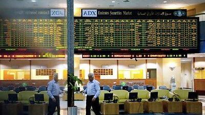 The Abu Dhabi Securities Exchange General Index covered more than half its $9bn losses by gaining $5.6bn. Christopher Pike / The National