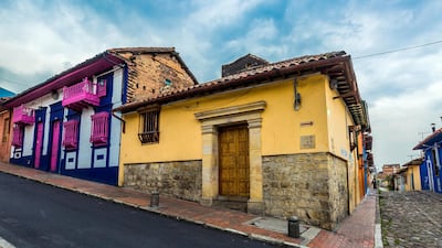The colourful streets of La Candelaria, in Colombia's capital city, Bogota. Alamy