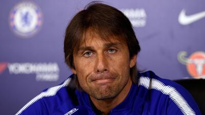 Chelsea manager Antonio Conte addresses the media ahead of the Premier League match against Everton on Sunday. Tony O'Brien / Reuters
