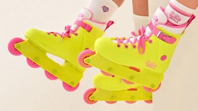 Impala Lightspeed skates in Barbie Bright Yellow, $190, www.impalarollerskates.com. Photo: Impala / Mattel 2023