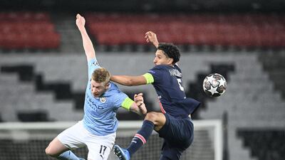 Manchester City in the last four and drawn against Paris Saint-German, last season's beaten finalists. A superb 2-1 first leg win in Paris, with goals from De Bruyne and Mahrez, gave City the edge. AFP