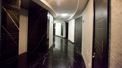 The interior corridor of the 7th floor. Razan Alzayani / The National