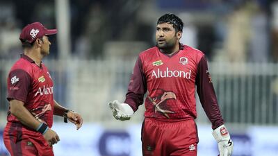 Ghulam Shabber of Sindhis during their game against Kerala Knights in the T10 League on Thursday in Sharjah.