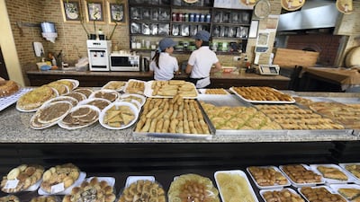 Al-Rabat Sweets and Bakery, founded by Iraqi immigrants in the UAE. Photo: Karim Sahib / AFP