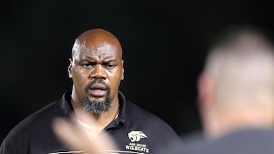 Wildcats coach Tony Robinson during the Desert Bowl. Chris Whiteoak / The National