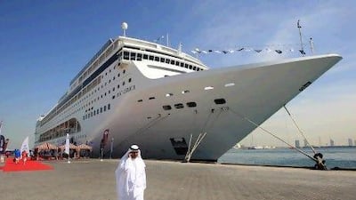Luxury cruise liner MSC Lirica berths at Mina Zayed port in Abu Dhabi. Ravindranath / The National