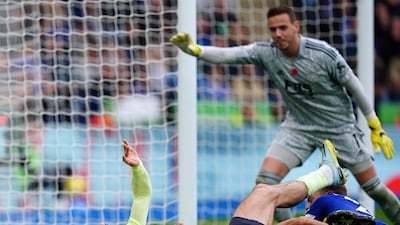 City's Jack Grealish goes down under pressure from Leicester City's Kiernan Dewsbury-Hall. PA
