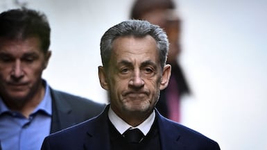 France's former president Nicolas Sarkozy as he headed to La Sante Prison on a five-year prison sentence. EPA