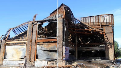 The ruins of a building in Sudan's capital Khartoum that was destroyed in the country's civil war. AFP