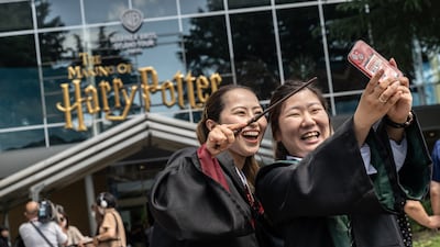 A Harry Potter set at The Making of Harry Potter in Tokyo. Abu Dhabi's own themed lands are set for 2029. AFP
