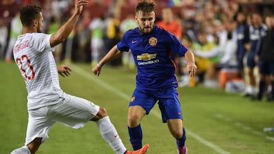 Manchester United's Luke Shaw arrived from Southampton during the summer transfer window. Nicholas Kamm / AFP