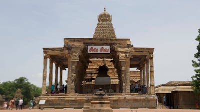 A gigantic statue of nandi, the sacred bull, which is about 13ft high and 16ft wide, was sculpted out of a single rock