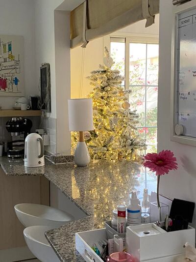 Elaine Wolfenden's Dubai home is all set for Christmas. Photo: Elaine Wolfenden