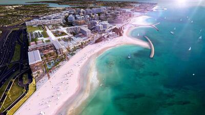 Rendering of the beach at the Eagle Hills / Marassi Al Bahrain development. Courtesy Eagle Hills
