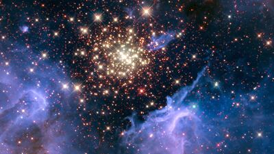 A cluster of young stars surrounded by clouds of interstellar gas and dust in nebula NGC 3603 in the Carina constellation. Reuters