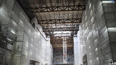 Inside Battersea Power Station, currently a construction site. Shafi Musaddique / The National