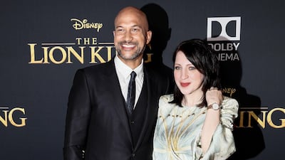 Keegan-Michael Key and his wife Elisa Pugliese arrive for the world premiere of Disney's 'The Lion King' at the Dolby Theatre on July 9, 2019. EPA