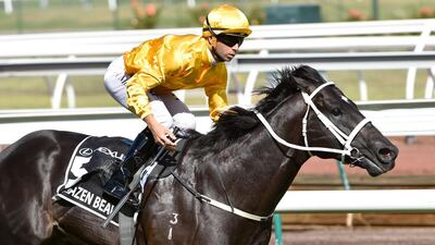Joao Moreira riding Brazen Beau to victory in the Newmarket Handicap during Melbourne racing at Flemington Racecourse on March 14, 2015, in Melbourne, Australia. Vince Caligiuri / Getty Images