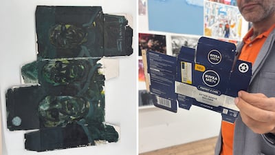 Some of the works by artists at Ab-Anbar Gallery in London. Lemma Shehadi / The National