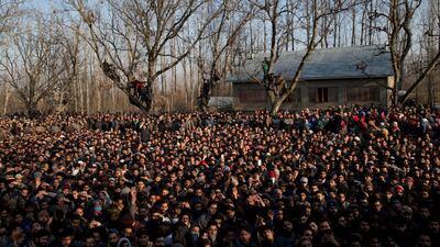 At least seven civilians were killed and nearly two dozens injured when government forces fired at anti-India protesters in disputed Kashmir following a gunbattle that left three rebels and a soldier dead on Saturday, police and residents said. (AP Photo/ Dar Yasin)