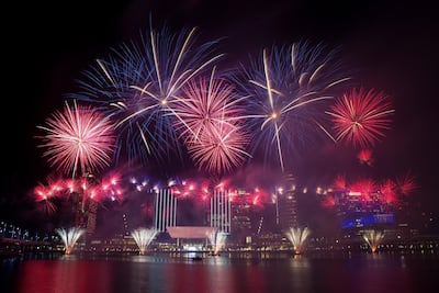 New Year fireworks over Al Maryah Island, Abu Dhabi in 2016. Christopher Pike / The National