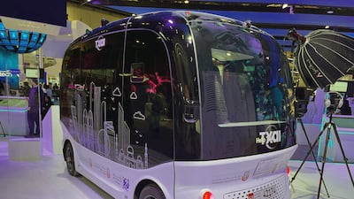 TXAI, the UAE’s first fully driverless taxi service, will operate a minibus service for F1 fans, stopping off at eight points on Yas Island. Nick Webster / The National
