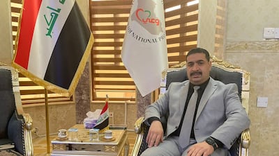 Khalid Sultan Hashim, the son of Saddam Hussein's defence minister, in his Mosul office after being elected to the Iraqi Parliament. Gareth Browne / The National