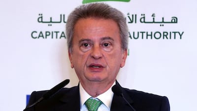 Riad Salameh speaks during a conference in Beirut in June. Reuters