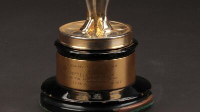 The best picture Academy Award for 'Gentleman's Agreement.' The Oscar the 1947 film won three Academy Awards is expected to fetch between $150,000 and $200,000. Lou Bustamant / Profiles in History via AP