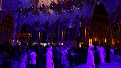 An image of Sheikh Rashid bin Saeed is projected onto Al Wasl Plaza’s dome at Expo 2020 Dubai. All photos Expo 2020 Dubai