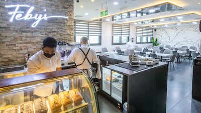 The cafe at Feby's Restaurant and Cafe.