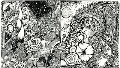 Catch the opening of the exhibition Cosmic Communion, which features works by Abdulla Alshafar, including Some Say Cosmic (pictured). Courtesy Cartoon Art Gallery