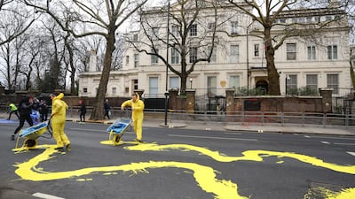 The protest took place on the eve of the first anniversary of Russia's invasion of Ukraine