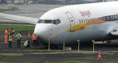 A SpiceJet flight that overran the runway in Mumbai has led to travel chaos. AFP