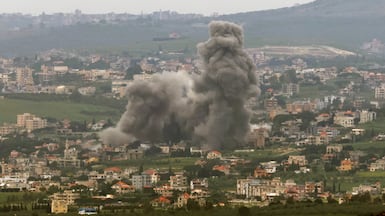 An Israeli army air strike on a southern Lebanese village. EPA