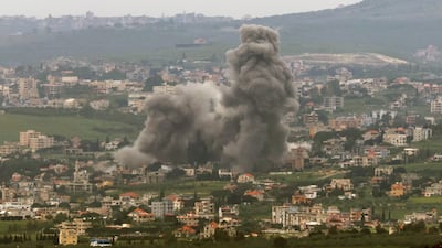 An Israeli army air strike on a southern Lebanese village. EPA