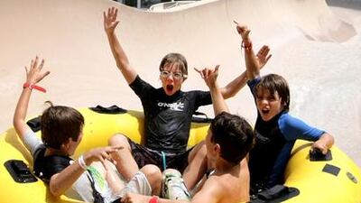 Kids enjoy one of the rides at Wild Wadi water park. Jaime Puebla / The National