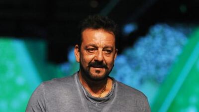 Indian Bollywood actor Sanjay Dutt poses as he attends the fourth day of the Lakme Fashion Week (LFW) summer/resort 2016 in Mumbai on April 2, 2016. / AFP / SUJIT JAISWAL