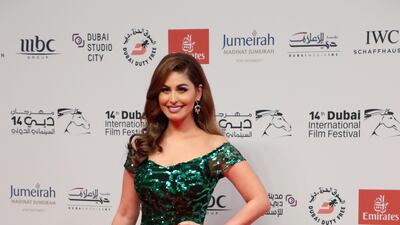 Jordanian actor Mai Selim poses during the opening night of the Dubai International Film Festival. Satish Kumar / Reuters.